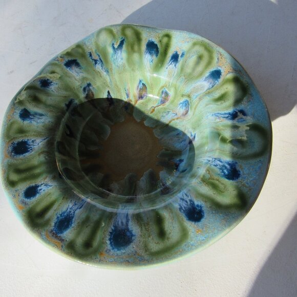 Unique Multi Glaze Candle Holder Handmade - Picture 1 of 5